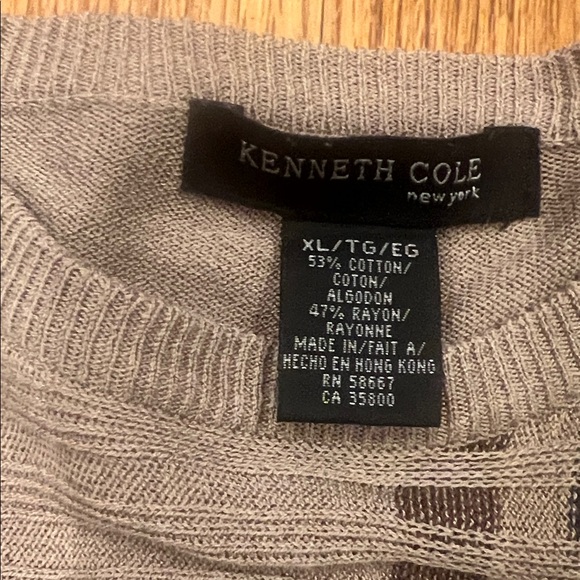 Kenneth Cole New York Men's Taupe and Rust Crewneck Sweater - Picture 5 of 10